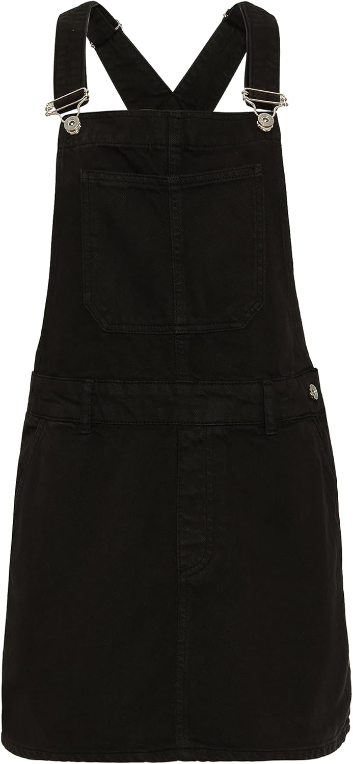 Redbridge Latzkleid Damen Jeansrock Denim Overall Baumwolle XS Schwarz, XS Schwarz