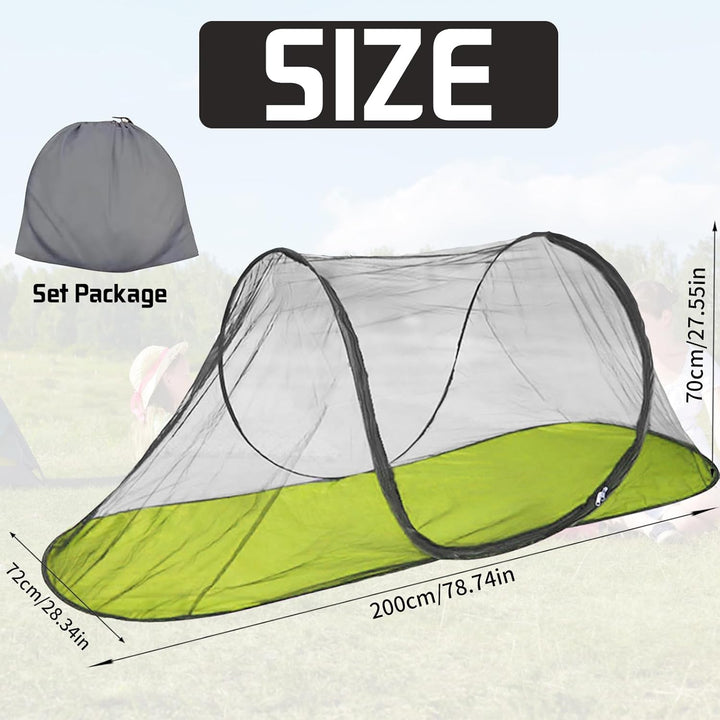 Moskitonetz Reise Faltbares Pop-Up – Mosquito Netz Bett 200x72x70cm Ultralight 360° Schutz, 210D Oxf