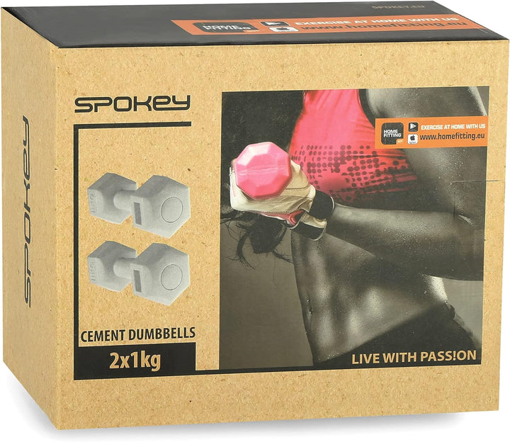 Spokey Monster II Kurzhantel-Set, 2-teilig, 6-kantig | Mit einem Kern aus massivem Zement, mit Vinyl