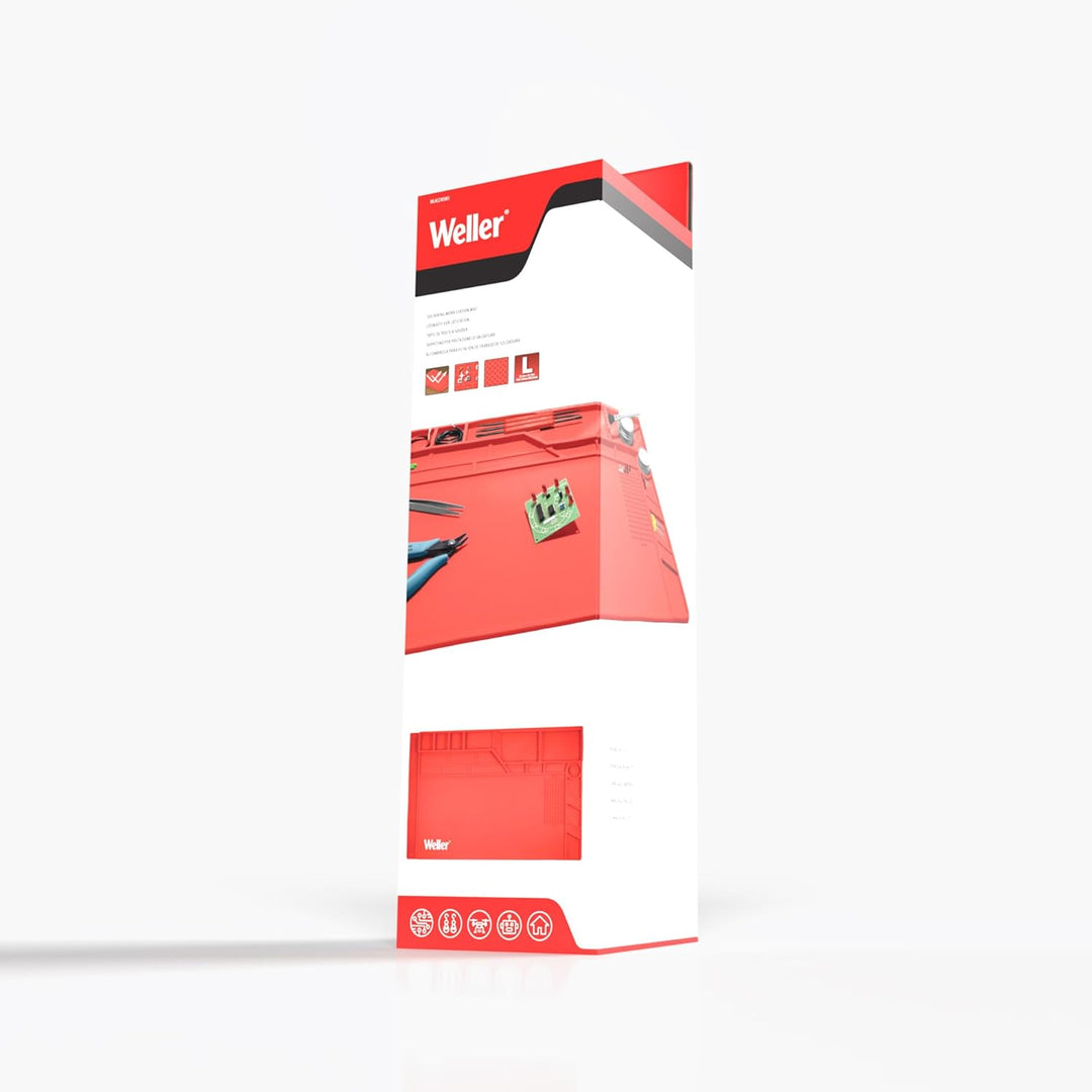 Weller WLACCWSM1-02EU Anti-Rutsch Matte für Lötarbeiten Grösse „gross“, Rot