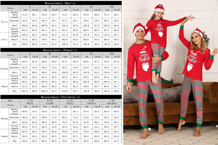 Irevial Damen Irevial Pijamas De Navidad Familia Conjunto, Pijamas Navideños Invierno Manga Larga 2