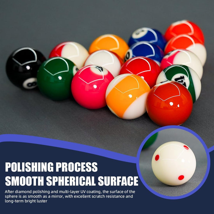 KONLLEN Phenolic Resin Billiard Balls Set 2-1/4'' Regulation Size Tournament Pool Balls Set Pool Tab