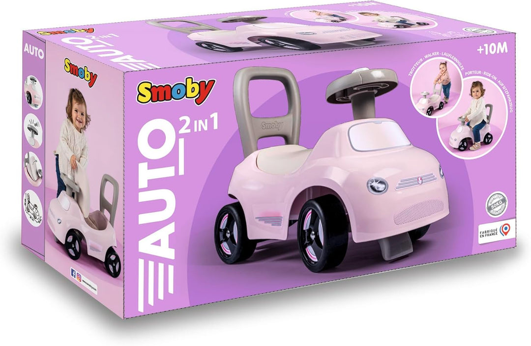 Smoby Mein erstes Auto – wendiges Rutscherfahrzeug mit Hupenlenkrad – Rückenstütze, Staufach, Kippsc