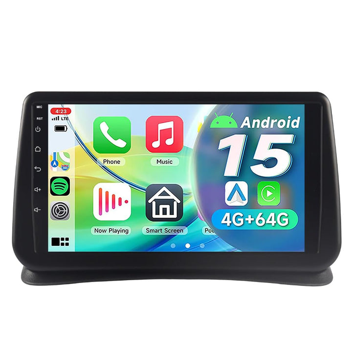 4+64GB Android 15 Autoradio Renault Clio 3 2005–2011, 9 Zoll Touch Display mit Wireless Carplay, GPS