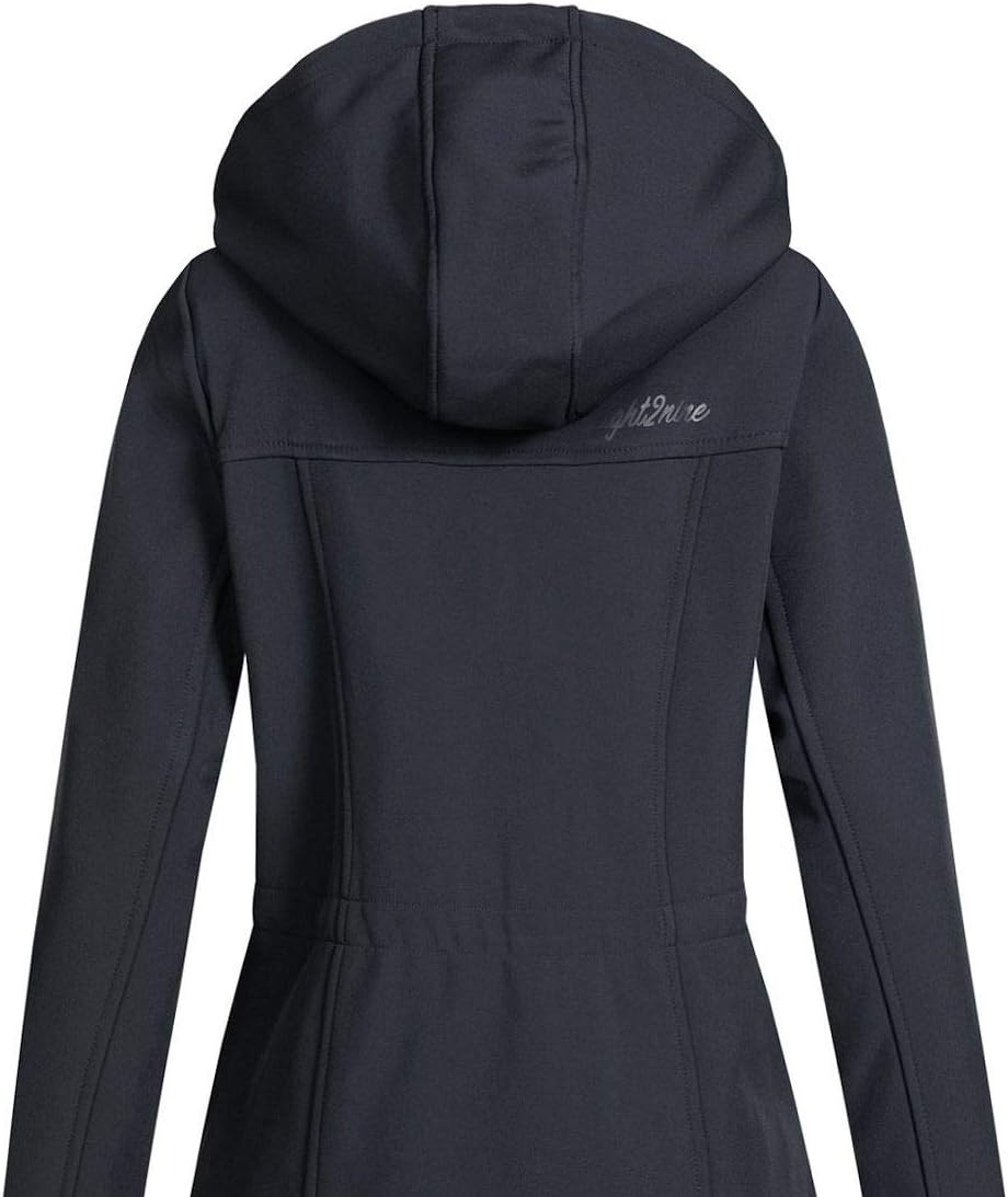 Eight2Nine Damen Softshelljacke LETN-041 Kurzmantel mit Kapuze, Night Navy