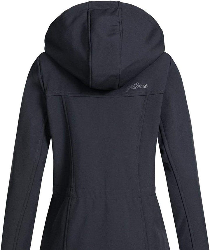 Eight2Nine Damen Softshelljacke LETN-041 Kurzmantel mit Kapuze, Night Navy