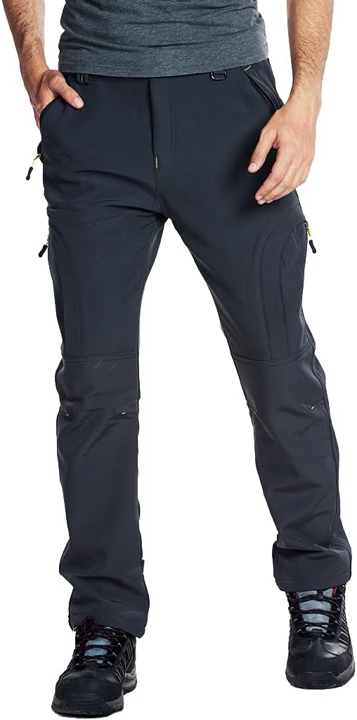 CARWORNIC Herren Wanderhose Wasserdicht Skihose Softshellhose Trekkinghose 36W / 32L #2 Grau-blau, 3