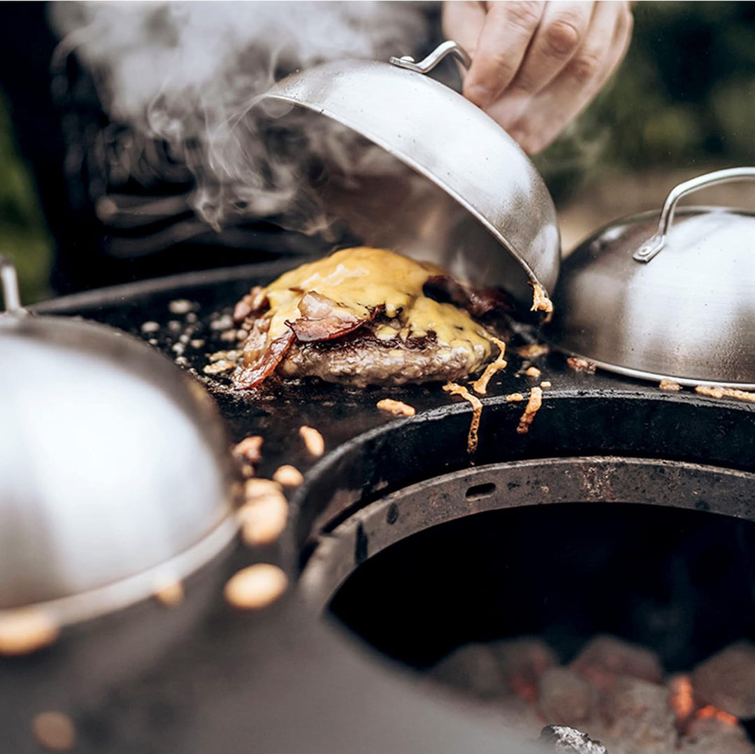 MOESTA-BBQ 19318 XL BurgerCover 2er Set - Schmelzglocke für Cheeseburger - Schmelz- und Abdeckhaube