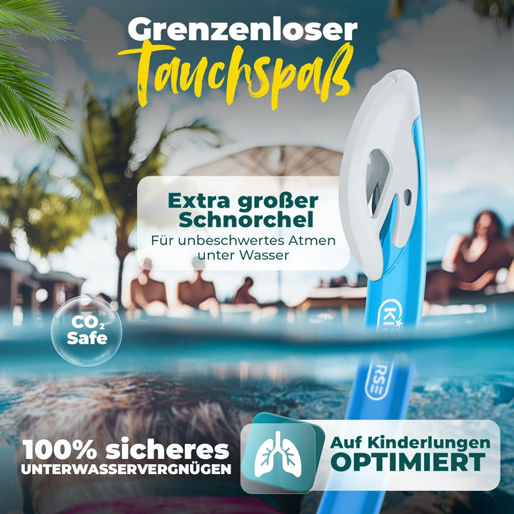 KIDVERSE Taucherbrille Kinder mit Schnorchel ab 5 Jahre - CE & Dermatest geprüfte Taucherbrille mit