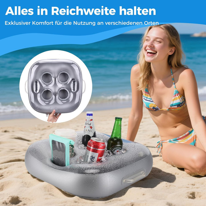 Aufblasbarer schwimmender Pool Getränkehalter mit，Grosses Fassungsvermögen - Ideal für Pool, Party,