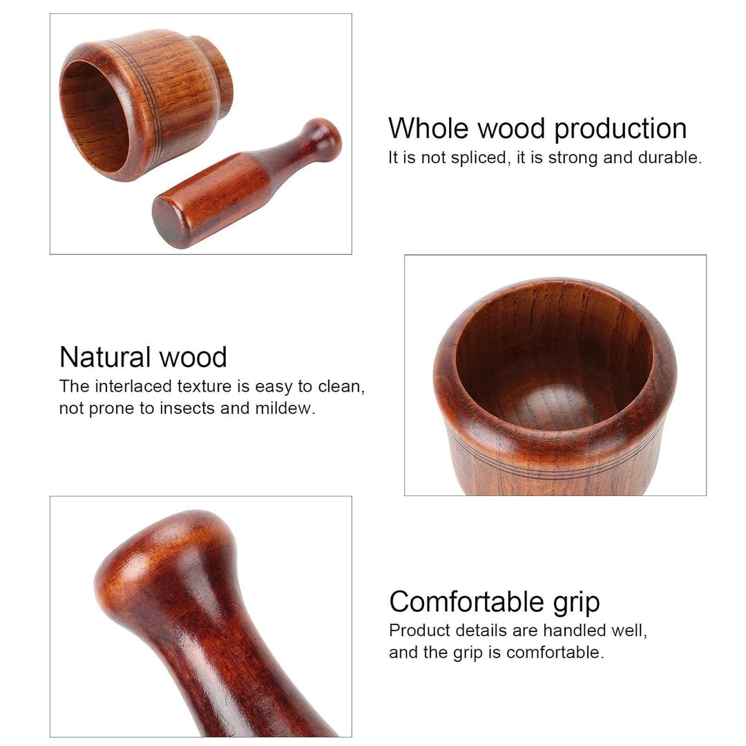Holzmörser-Set, Kleiner Küchenmörser Und Stössel Gewürze Und Kräuter Mahlen Beständiger Mörser Aus B