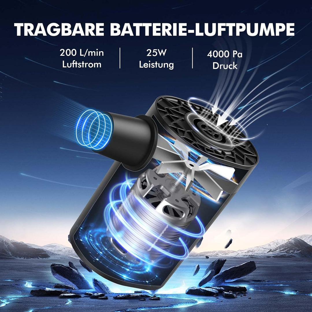 AKSOUL Elektrische Luftpumpe Pumpe Akku: 1600 3600 4000mAh Wiederaufladbare Batterie AA Batterie Por