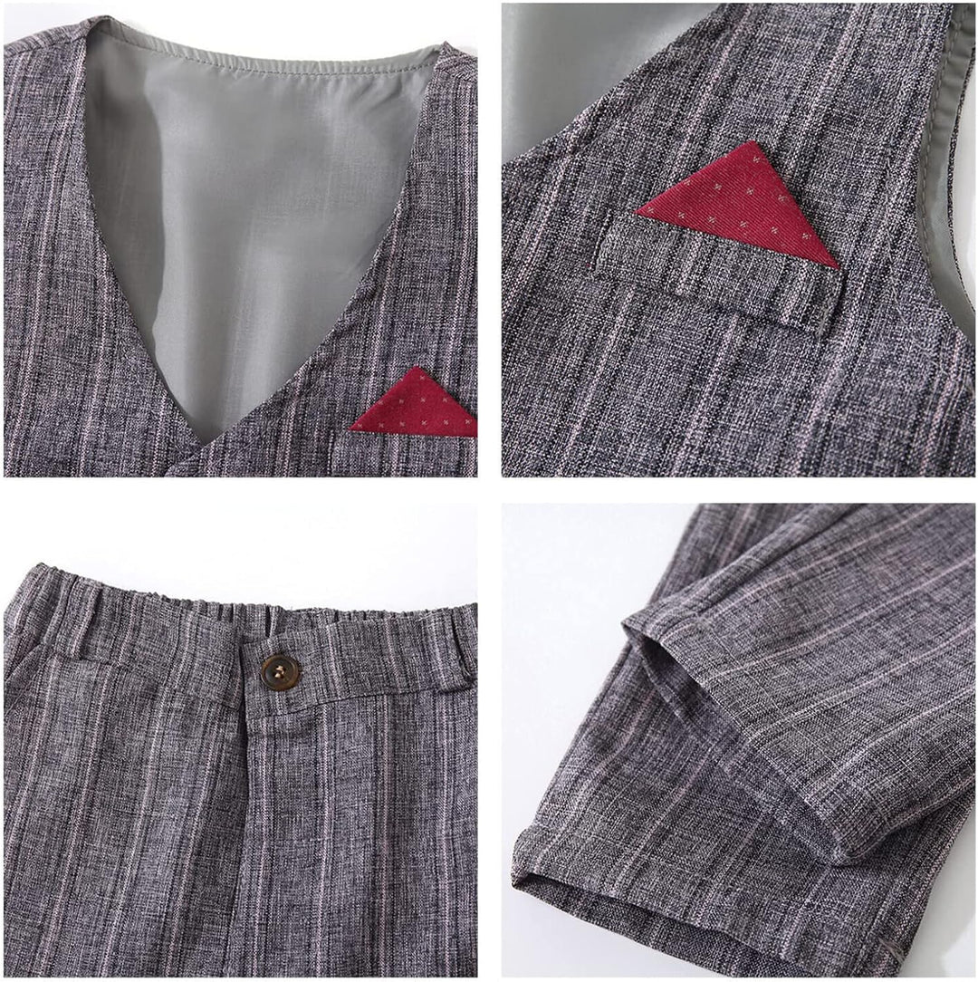 Volunboy Baby Anzug Jungen Anzugweste Hemd mit Fliege für Festlich Hochzeit Bekleidung Set 4tlg 18-2