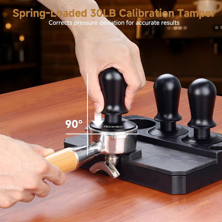Kaffee-Tamper 53 mm – mit Sound-Feedback, 13,6 kg, federbelasteter Tamper Barista, Espresso-Stampfer