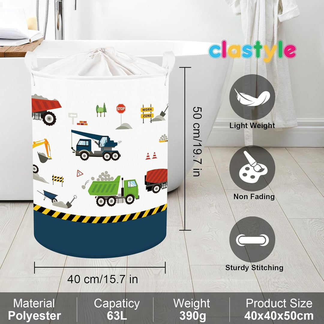 Clastyle Auto Kinder Wäschekorb mit Henkel Faltbar Kleidung Spielzeug Aufbewahrungskorb Jungen Aufbe