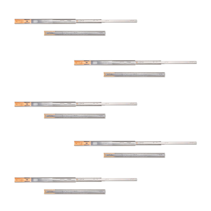 Emuca Seitliche Führungen für Schubladen mit Kugellager 45 mm x 550 mm;5 Stück L 550mm Verzinkt, L 5