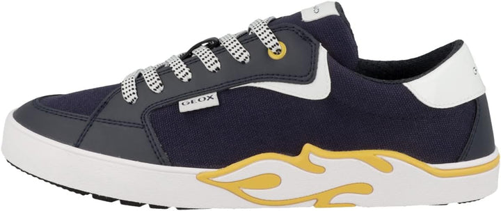Geox Jungen J Alphabeet Boy Sneaker 33 EU Navy Yellow, 33 EU Navy Yellow
