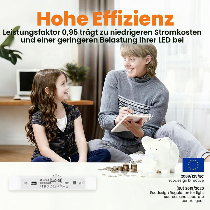 illuburg LED Trafo 24V 120W Flackerfrei für LED Strip Lampe LED Netzteil Treiber Transformator Drive