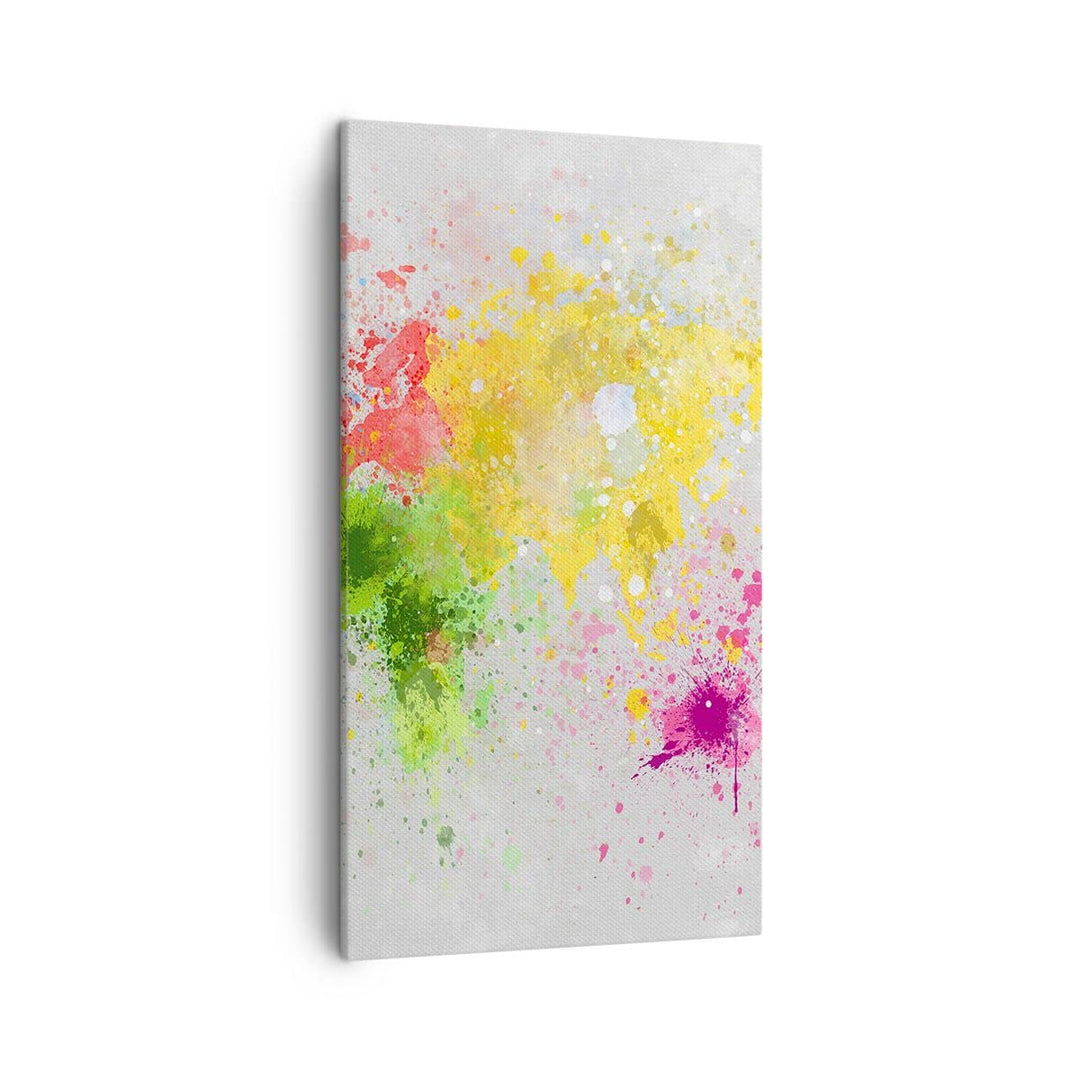 Bilder auf Leinwand Karte Welt modern Leinwandbild mit Rahmen 45x80cm Wandbilder Dekoration Wohnzimm