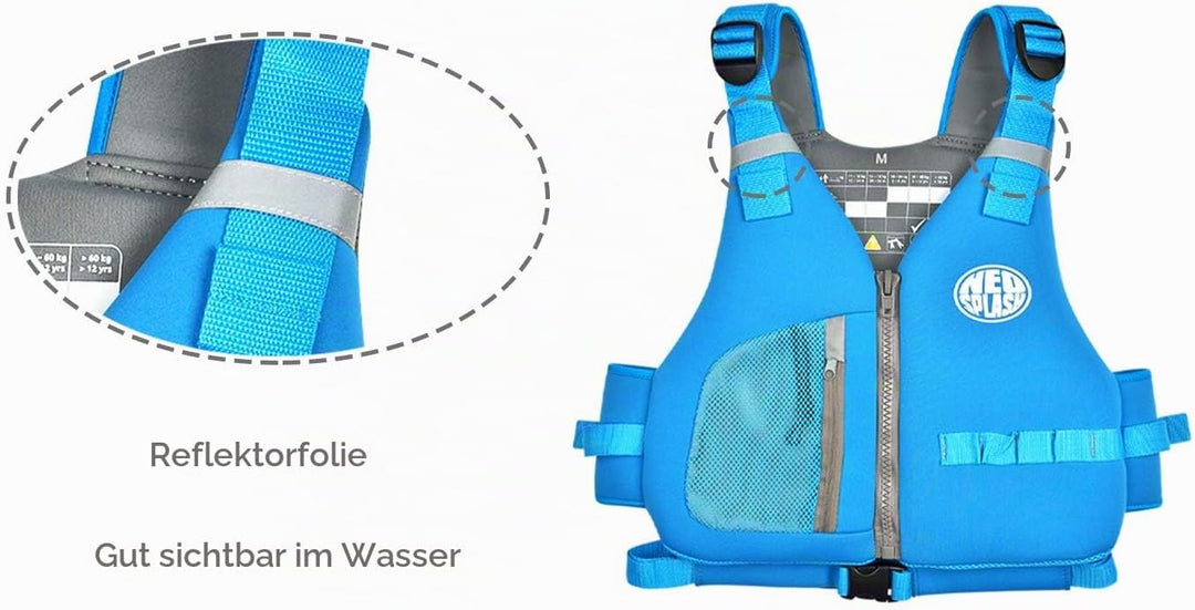 Schwimmlernweste Erwachsene, Schwimmhilfe, Festtoffweste ideal für den Wassersport, Kajak, Bootfahre