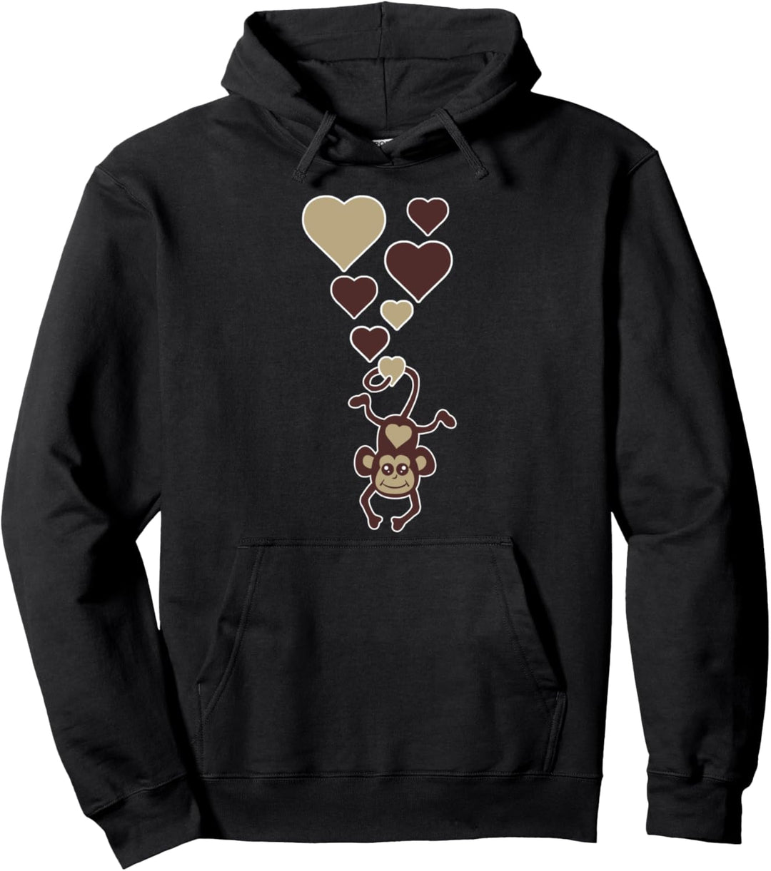 Netter Affe mit Herzen Pullover Hoodie