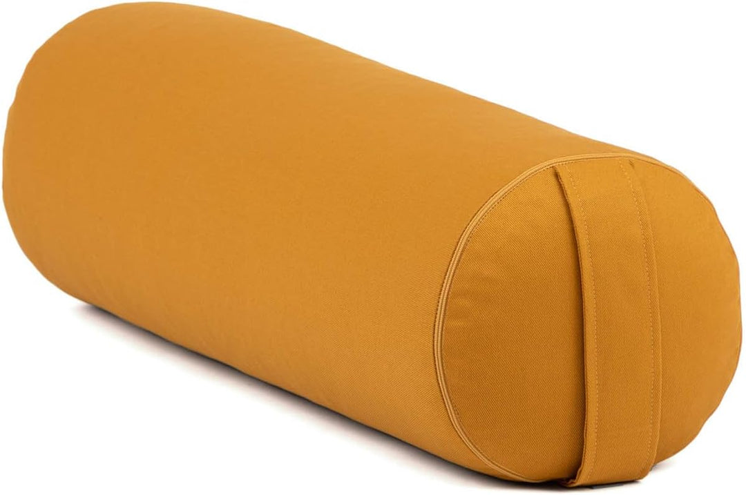 Bodhi Yoga Bolster | ECO Serie | Yogarolle mit Kapok-Füllung | Waschbarer Bezug aus 100% Bio-Baumwol