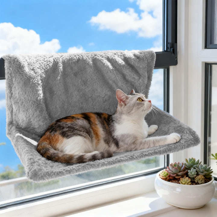 Katzenbett Heizun, Heizkörperbett für Katzenmit weichem Plüsch, Katzenheizungsliege Katzenhängematte