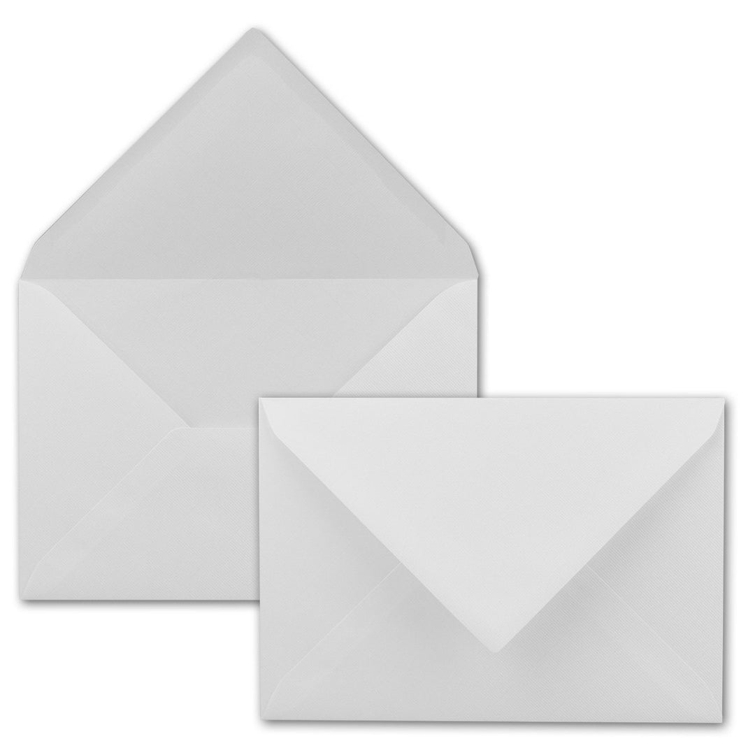 100x Briefumschläge DIN C5-16,2 x 22,9 cm - Weiss mit gerippter Struktur - 100 Gramm pro m² - Kuvert