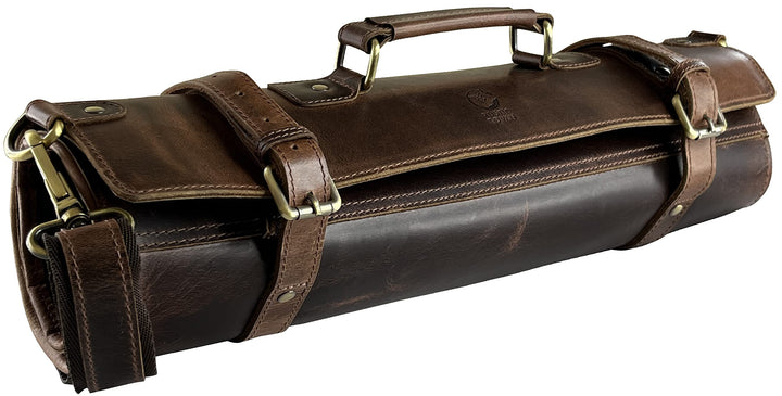 Rustic Town Leder Messerrolle Kochmesser Messertasche - Werkzeugtasche Knife Bag Küchenmesser Etui -