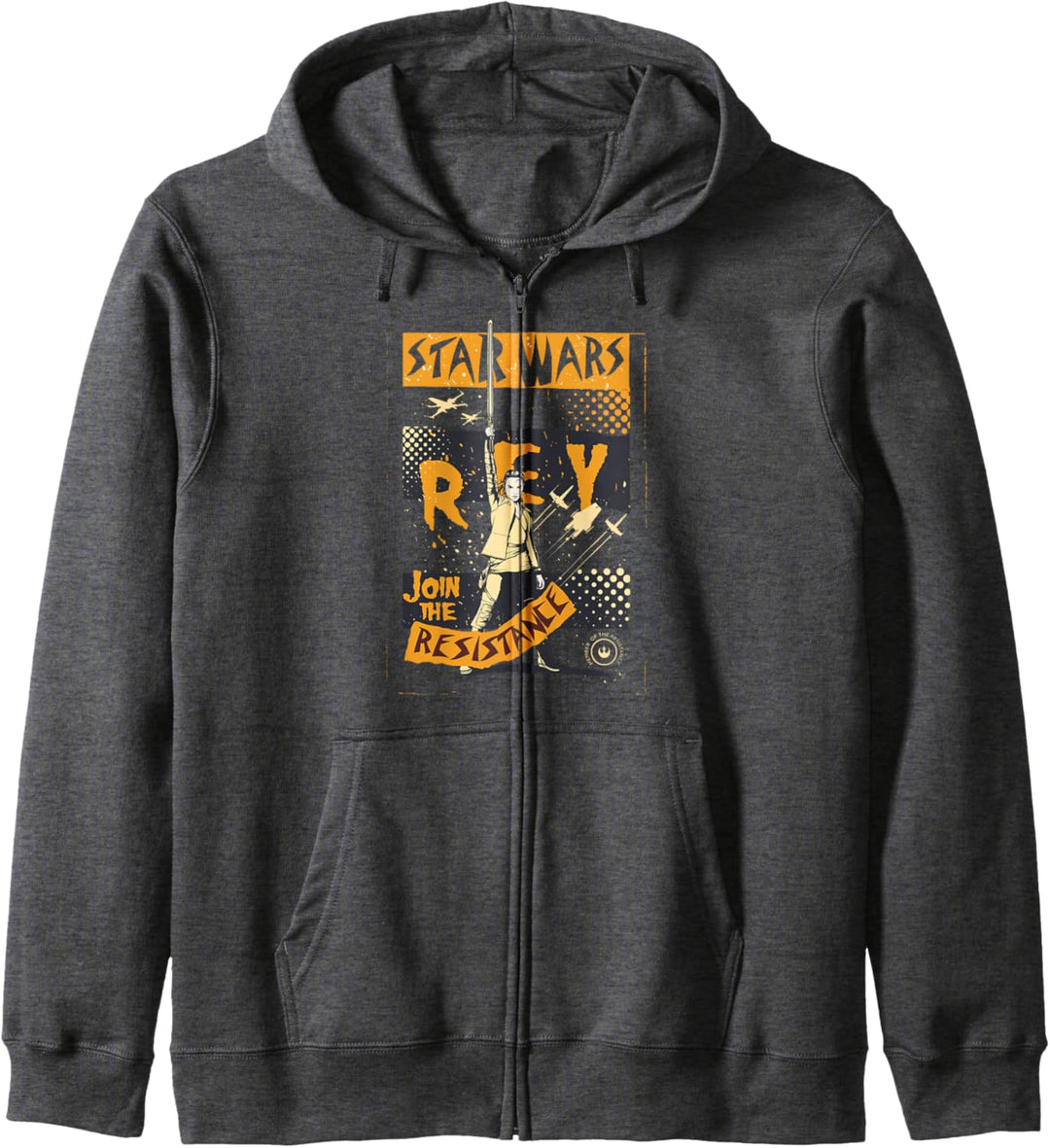 Star Wars Last Jedi Rey Orange Propaganda Kapuzenjacke