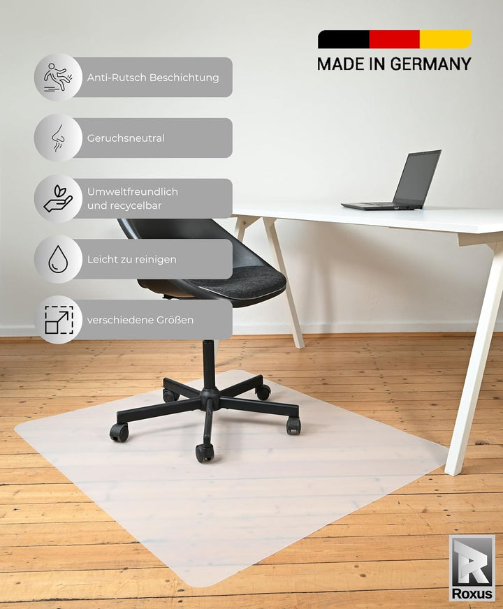 Roxus® Bodenschutzmatte Bürostuhl Verschiedene Grössen (100x120cm, milchweiss) - Bürostuhl-Unterlage