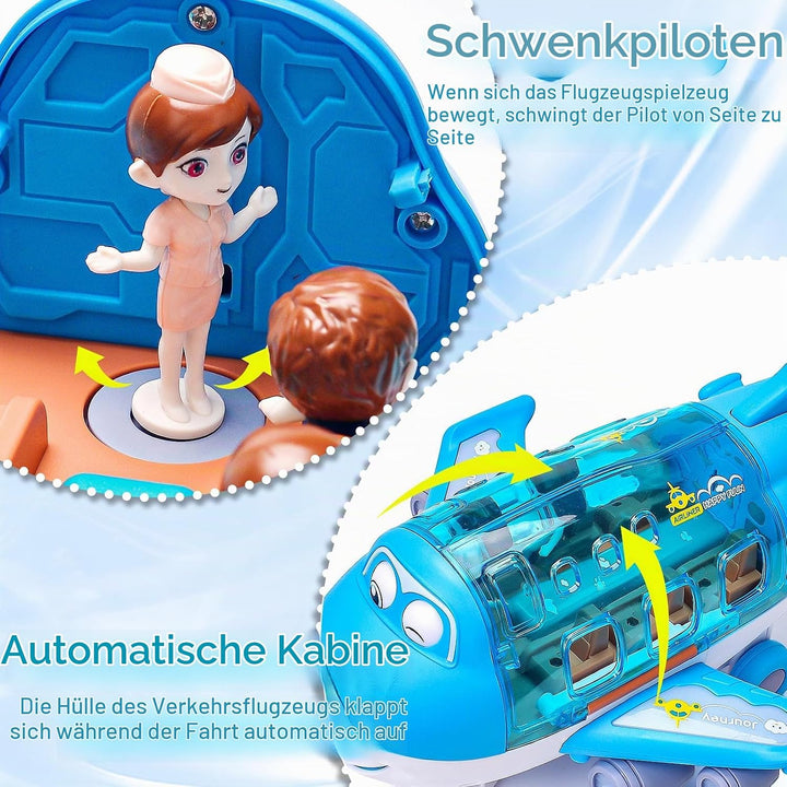 LEEWENYAN Elektrisches Flugzeug Spielzeug für Kleinkinder, 360 ° rotierendes Flugzeug Spielzeug mit