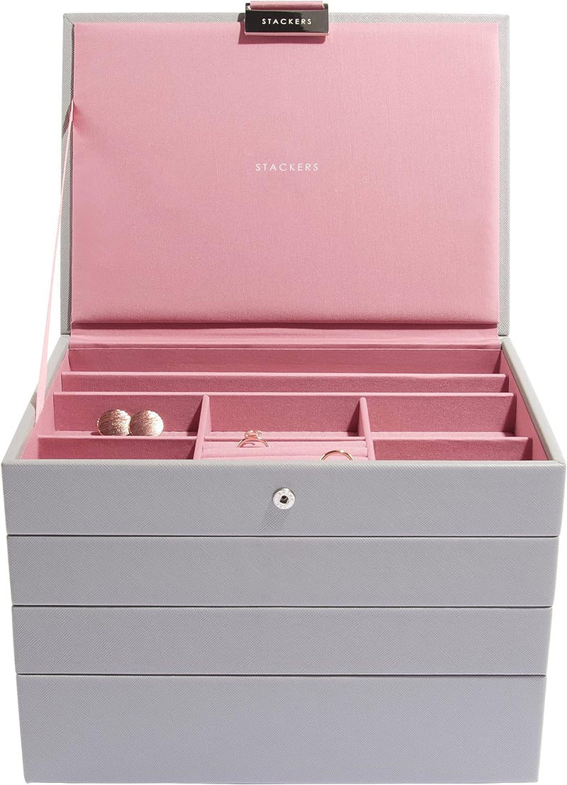 Stackers Grau Rosa Klassisch Schmuckschatulle - 4 Dove Grey/Rose, Dove Grey/Rose