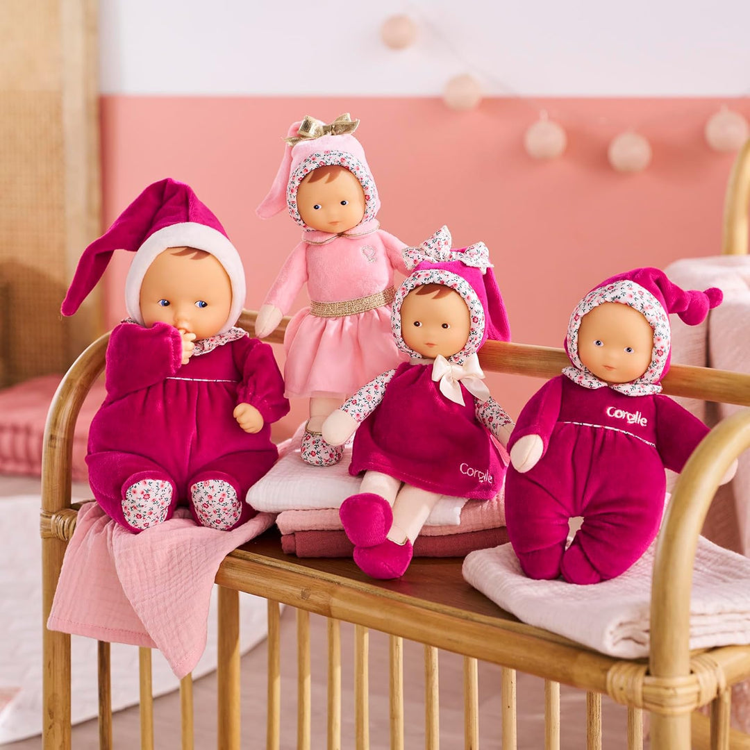 Corolle 9000020160 Mon Doudou Babipouce Röschen,extra weiche Weichkörperpuppe mit Vanilleduft, Namen