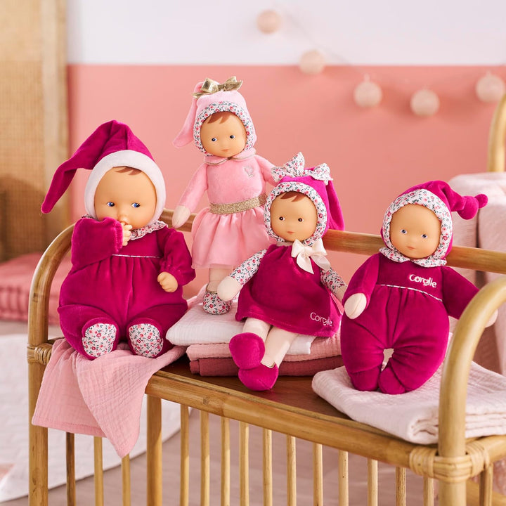 Corolle 9000020160 Mon Doudou Babipouce Röschen,extra weiche Weichkörperpuppe mit Vanilleduft, Namen