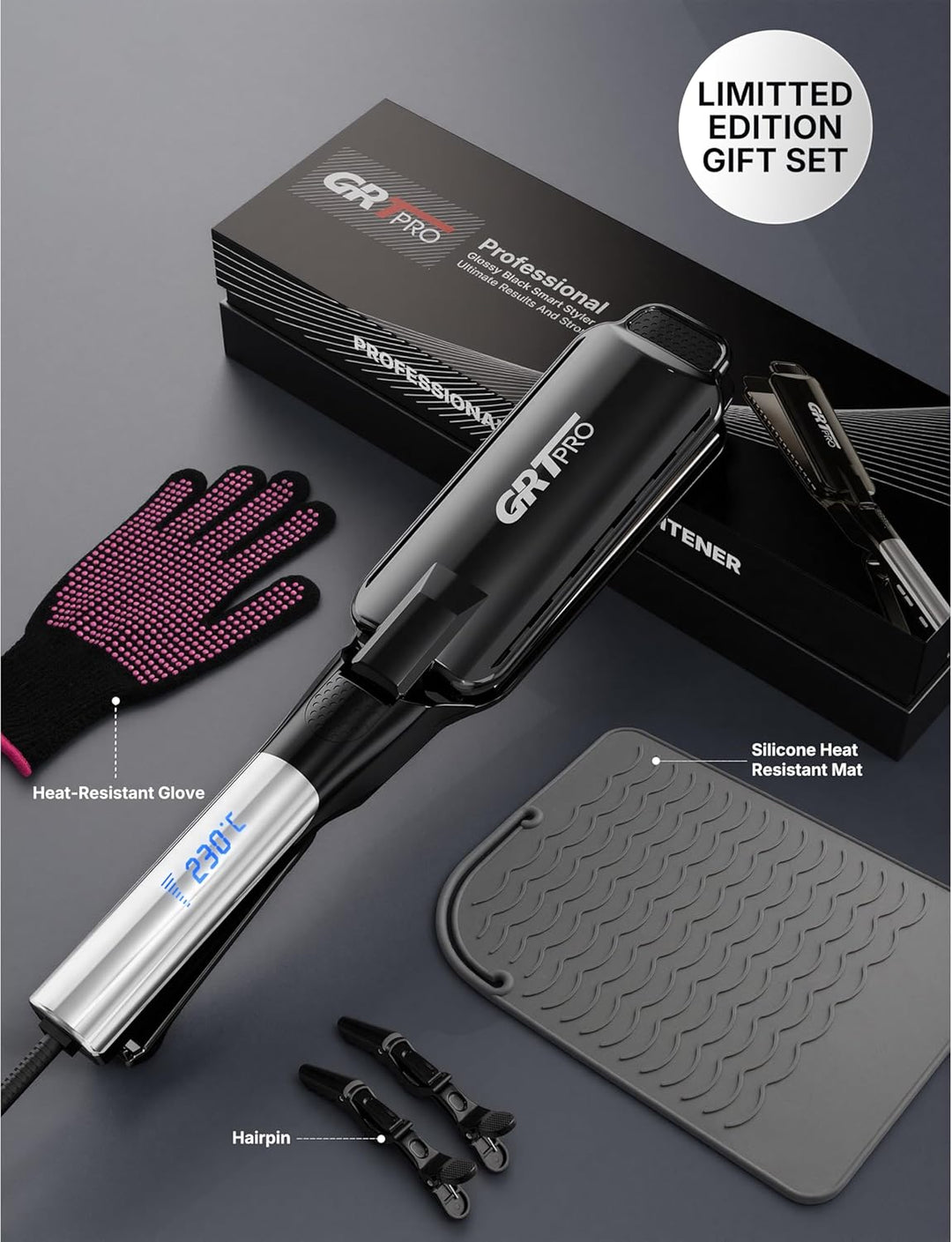 Glätteisen Breit Extra 55mm Haarglätter Professioneller Styler, Anti-Frizz Ionen-Technologie Keramik