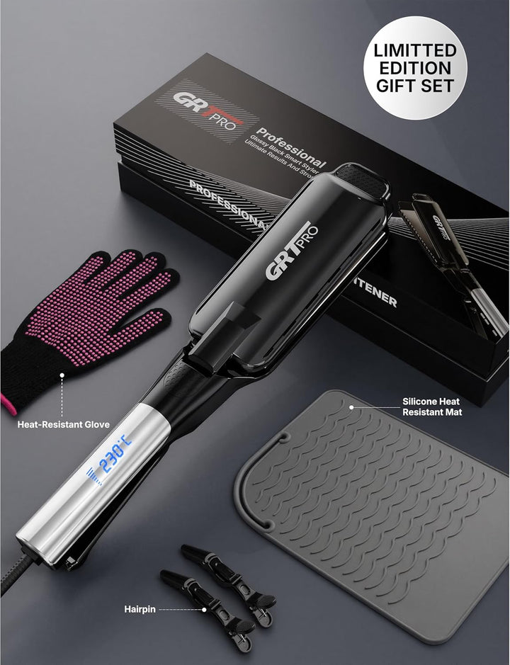 Glätteisen Breit Extra 55mm Haarglätter Professioneller Styler, Anti-Frizz Ionen-Technologie Keramik
