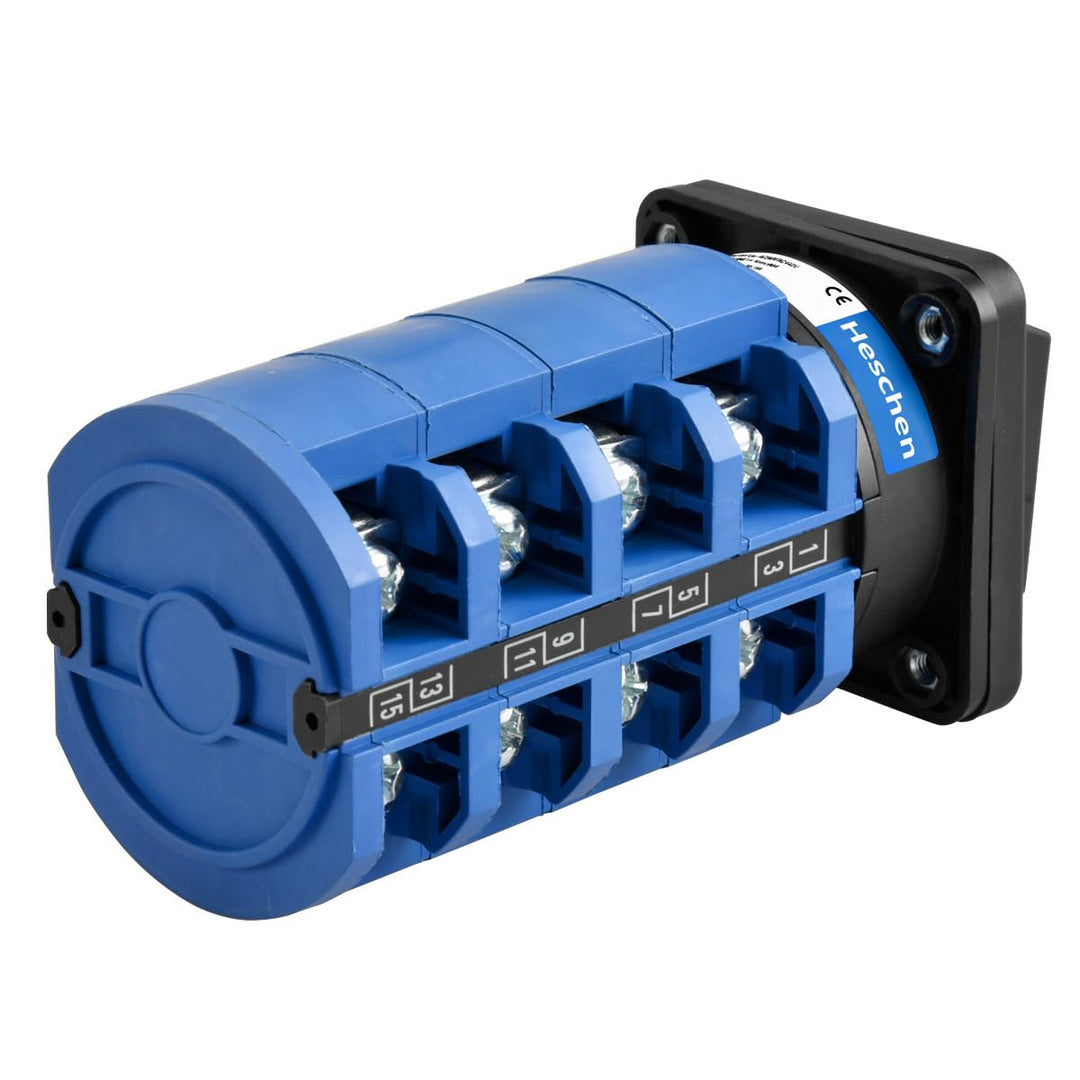 Heschen Universal Drehschalter SZW26-63/D404.4 660V 63A ON-OFF-ON 3 Positionen 4 Phasen 4NO+4NC 16 K