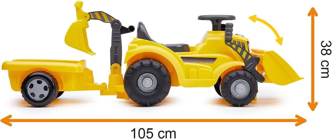 Ecoiffier Spielzeug – 498 – Rutschauto Tracto Schaufel mit Anhänger – Outdoor-Spiel für Kinder – 12-