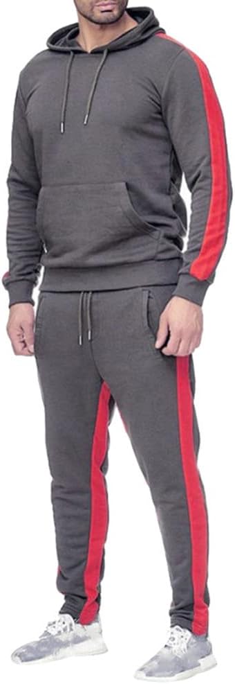 Herren Trainingsanzug Jogginganzug Männer Kapuzenpullover und Jogginghose Sportanzug M Grau, M Grau