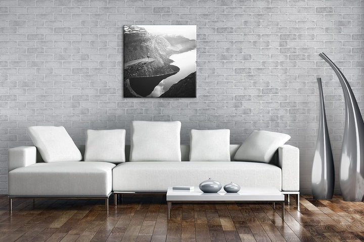Yoga im Herzen Mutternatur Format: 70x70 Effekt: Schwarz&Weiss als Leinwandbild, Motiv fertig gerahm