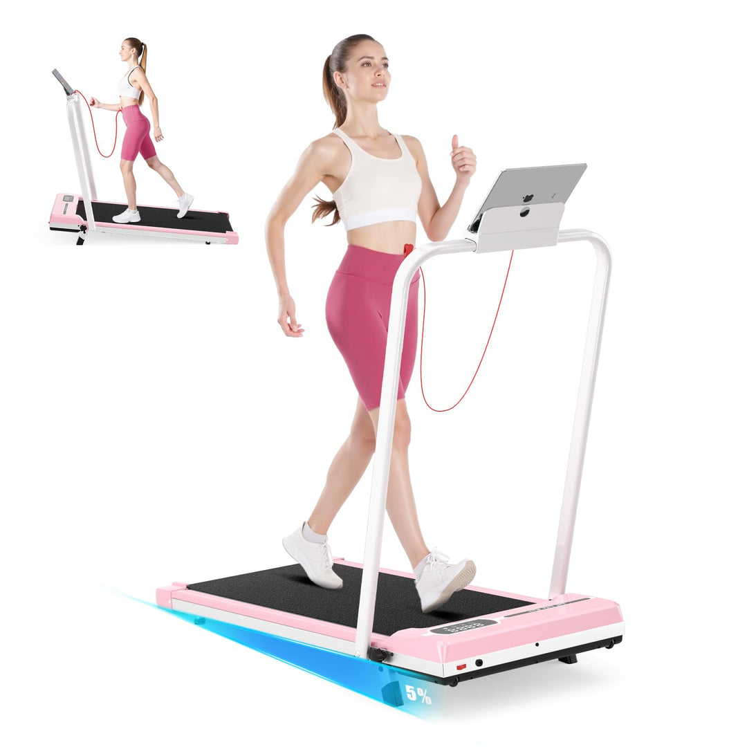 Dskeuzeew Walking Pad Klappbar mit Neigung - 4 in 1 Laufband mit 7% Steigung für Zuhause Laufpad Geh