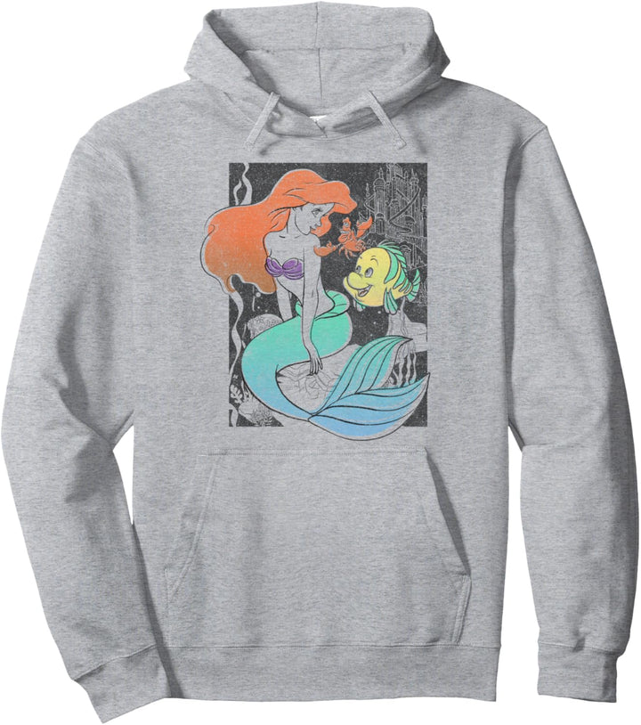 Disney The Little Mermaid Happy Ariel Sebastian Flounder Pullover Hoodie
