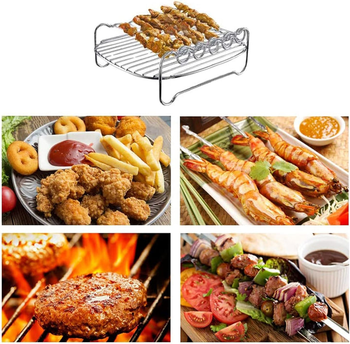 Doppelschicht Backen Grill, Grillständer, Edelstahl Heissluftfritteuse Zubehör, Ersatz BBQ Rack Dopp