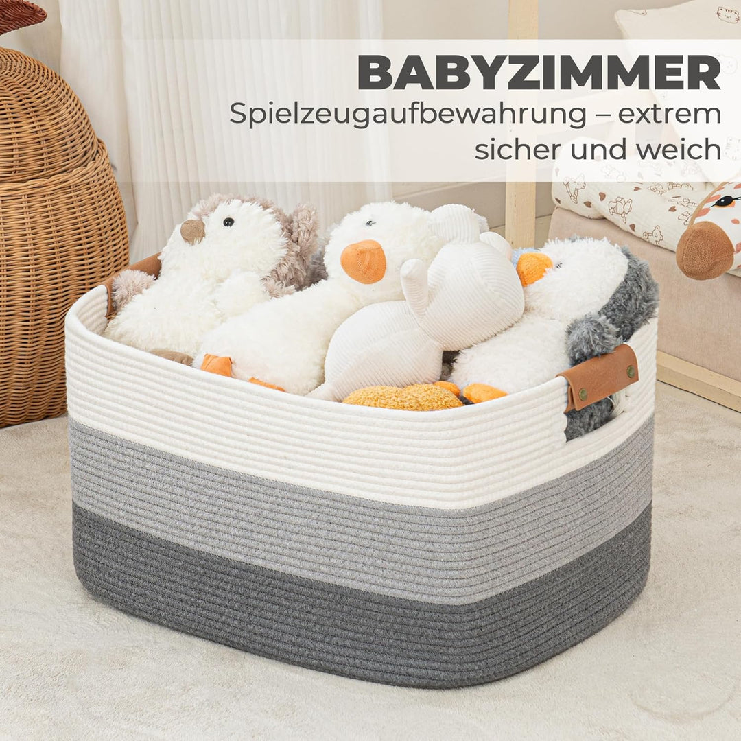 danpinera Korb Aufbewahrung, Aufbewahrungskorb Gross für Decken, grosser Deko Korb für das Wohnzimme
