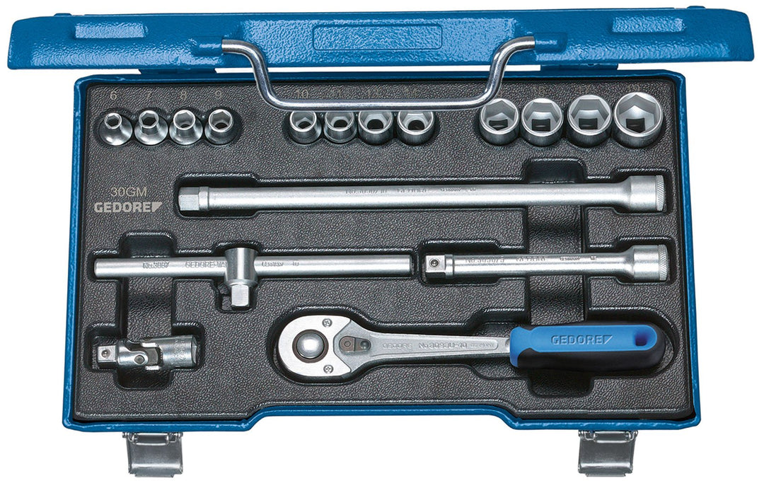 GEDORE Steckschlüssel-Satz 3/8 Zoll, 17-teilig 6-19 mm, 1 Stück, 30 GMU-10