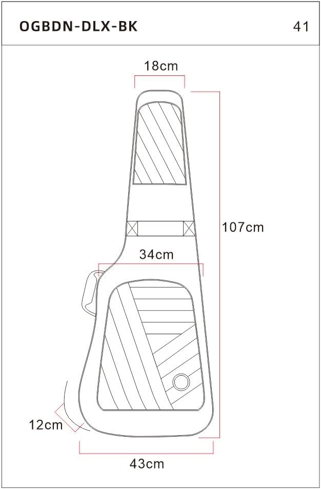 Ortega OGBDN-DLX-BK Deluxe Gigbag Westerngitarre Schwarz