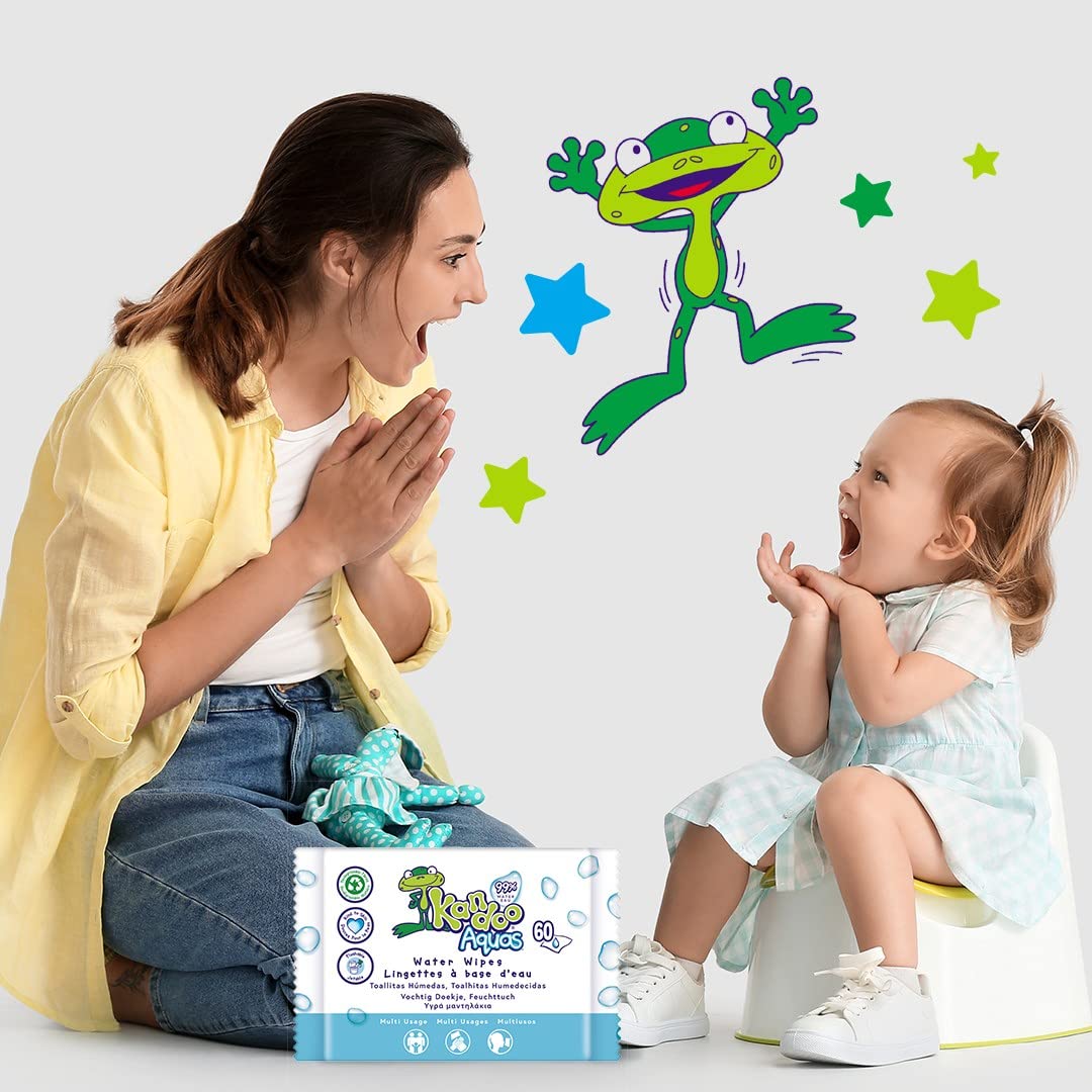 Kandoo Mehrzweck-Toilettentücher, 99% Wasser, Aquas, 60 Stück (Packung mit 5) Kein Parfüm 60 stück (