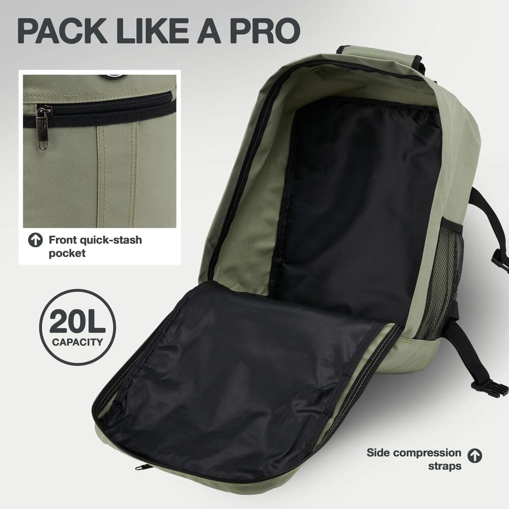 Cabin Max Reiserucksack, 40 x 20 x 25 cm, für Handgepäck – Rucksack mit niedrigem Sitz, geeignet für