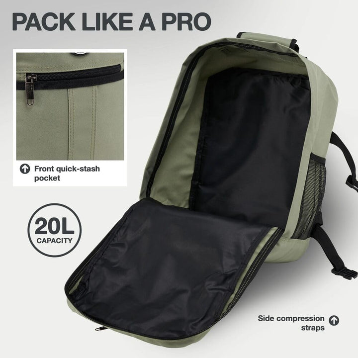 Cabin Max Reiserucksack, 40 x 20 x 25 cm, für Handgepäck – Rucksack mit niedrigem Sitz, geeignet für